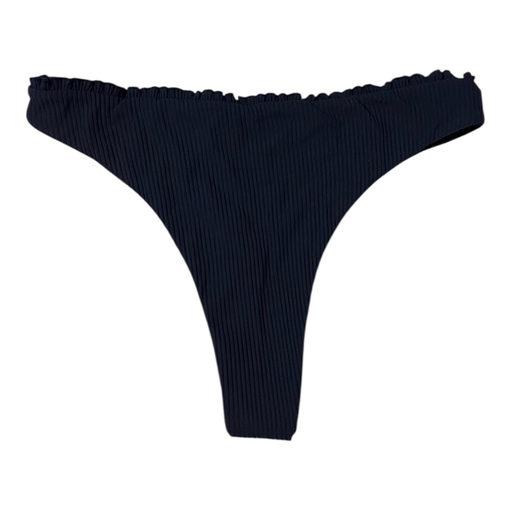 Acacia swim navy ribbed bikini bottoms